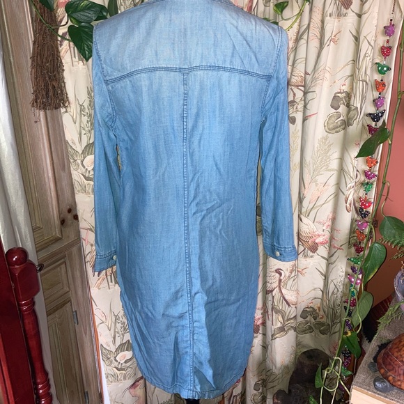 J Crew Chambray Denim Shirt Dress Tunic Casual Wear Blue Sz Small - Picture 6 of 10